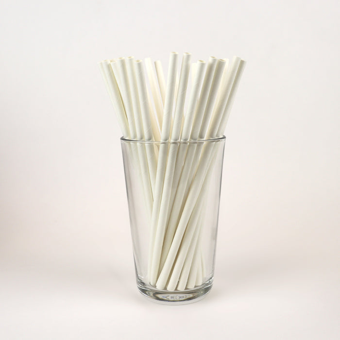 Standard White Straws, Unwrapped - 7.75" (Case of 10,000, No Inner Box)