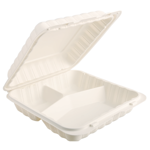 Biodegradable Takeout Food Hinged Lid Containers [6 Sizes Available]