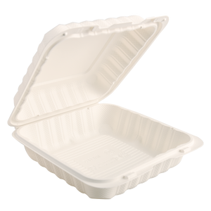 Biodegradable Takeout Food Hinged Lid Containers [6 Sizes Available]