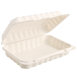 Biodegradable Takeout Food Hinged Lid Containers [6 Sizes Available]