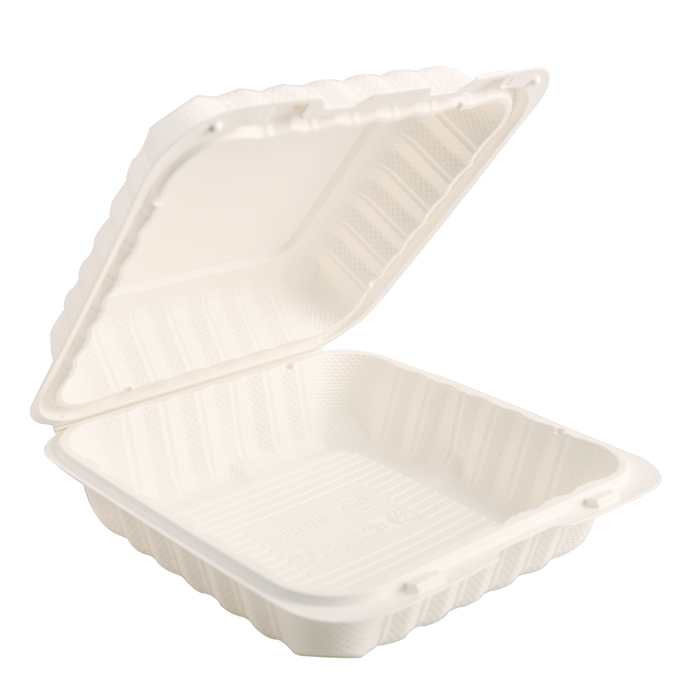 Biodegradable Takeout Food Hinged Lid Containers [6 Sizes Available]